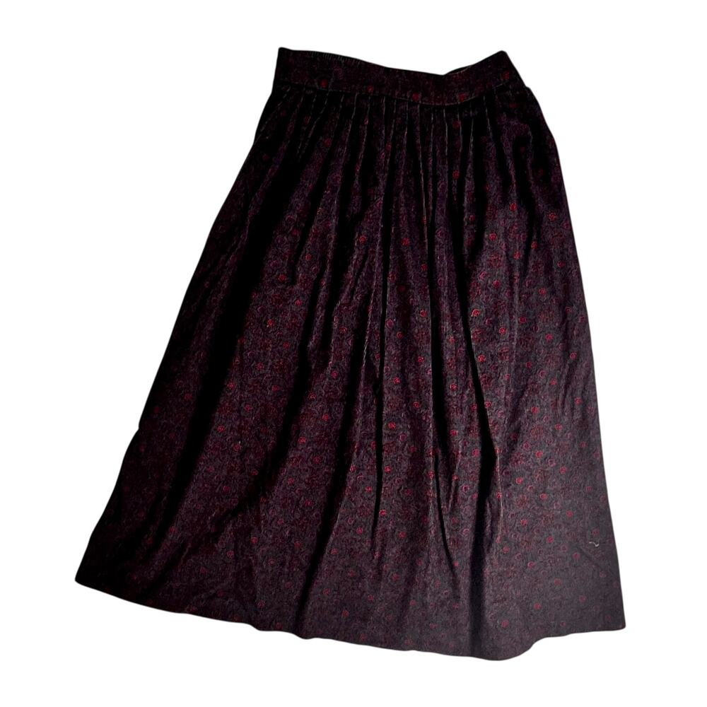 Casablanca Vintage Corduroy A-line Skirt Medallion Print Size 8